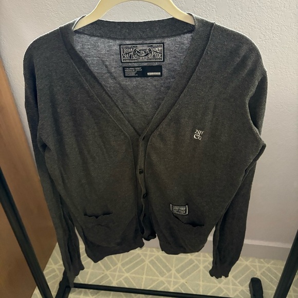 NEIGHBORHOOD Japan sz M Gray Light Weight Cardigan Vneck Long Sleeve - Picture 12 of 13